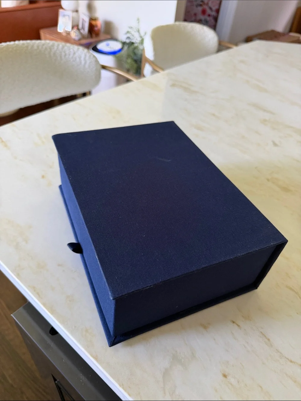 Rifle Paper Co. Navy Embroidered Floral Fabric Box